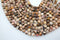 Matte Brown Zebra Jasper Gemstone Beads, 8mm, Round